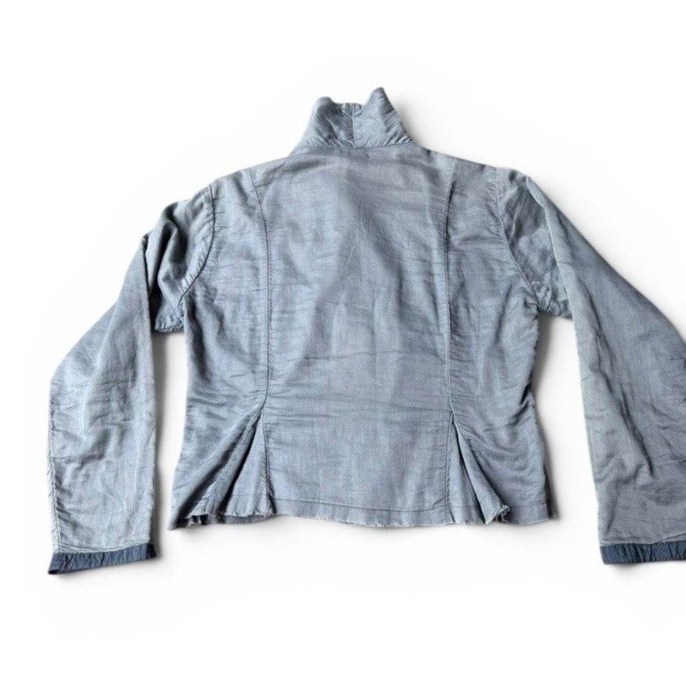 Krista Larson Military Steampunk Jacket Women OS Grey Cotton Lagenlook Victorian - Picture 3 of 9